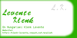 levente klenk business card